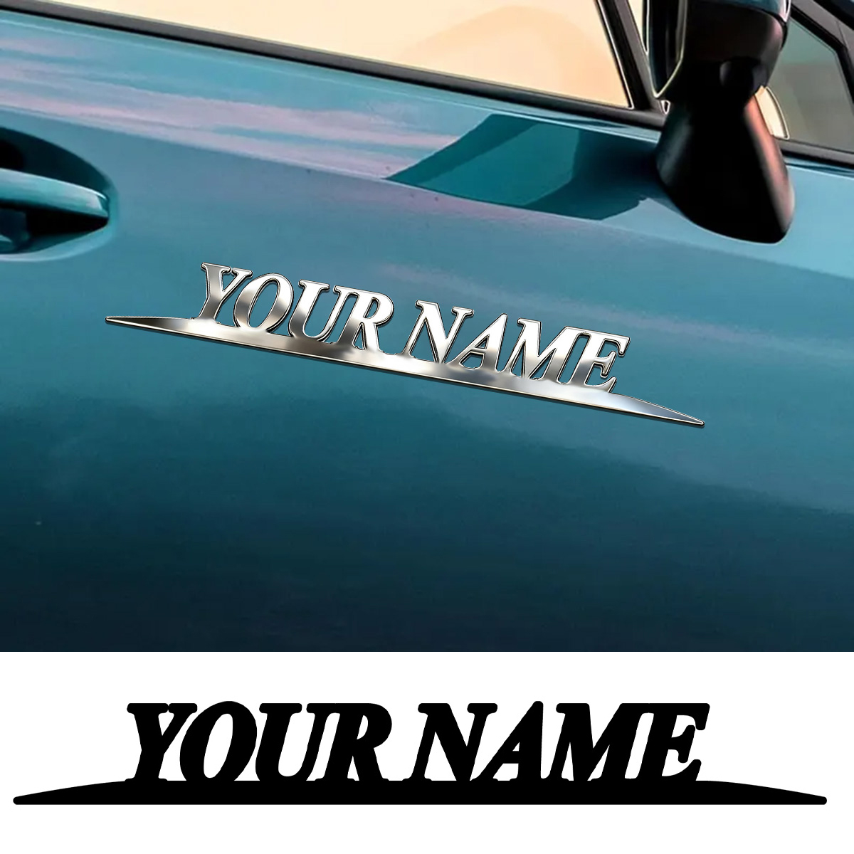 Car Accessories Rear - Metal Trendy İsiminizin Yazılı Çıkartmaları Özel