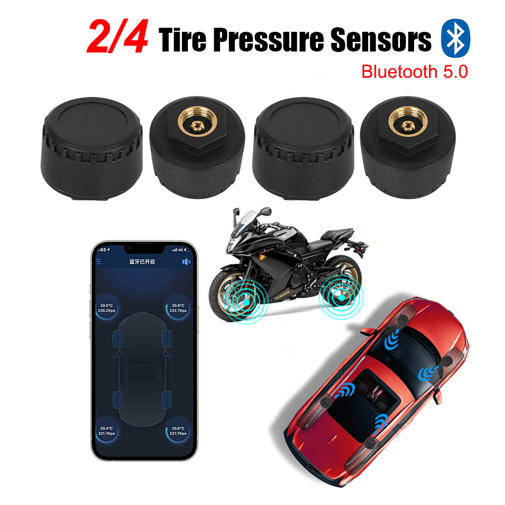 Tire Pressure Monitor - Bluetooth 5.0 sensörleri motosiklet TPMS 0-100PSI
