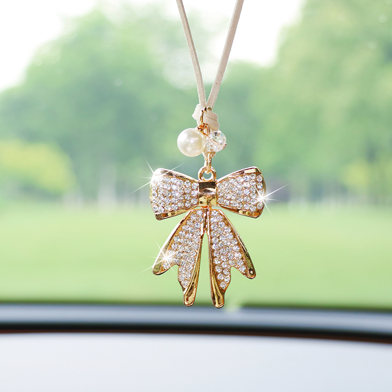 Car Accessories Evil Eye - Moda Elmas İşlemeli Papyon Şeklinde Araba