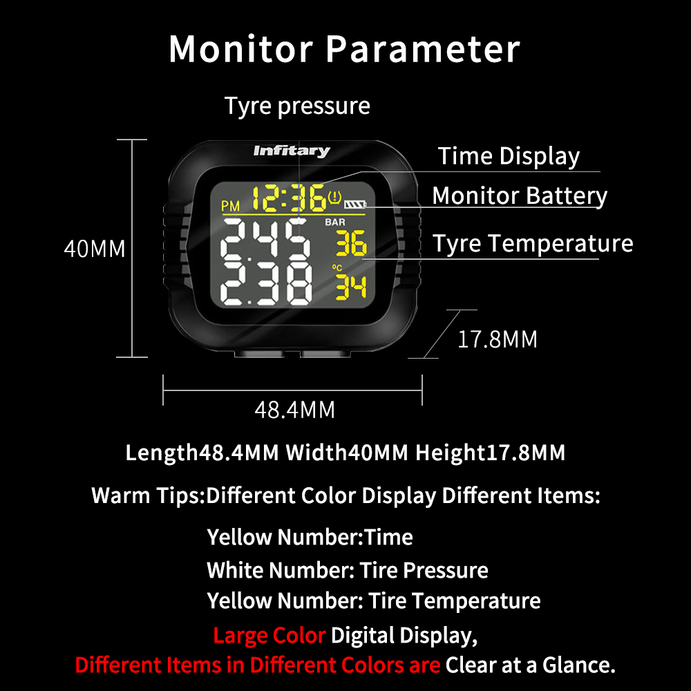 Infitary Motosiklet TPMS Lasti - Tire Pressure Monitor incelemesi ve fiyatı
