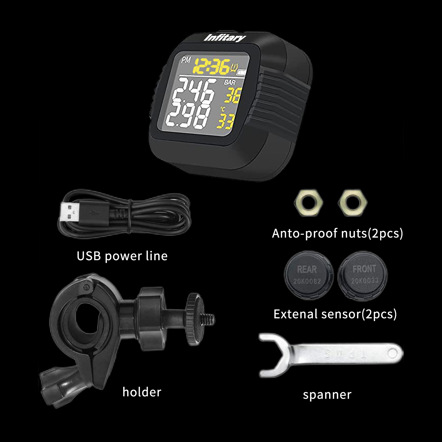Infitary Motosiklet TPMS Lasti - Tire Pressure Monitor incelemesi ve fiyatı